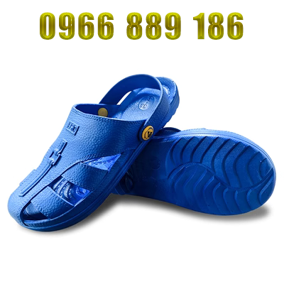 Bảo vệ ngón chân Baotou màu đen Dép chống tĩnh điện không bụi SPU đáy chống trượt dép chắc chắn và đàn hồi cho nam và nữ giày công sở Dép nhựa pvc