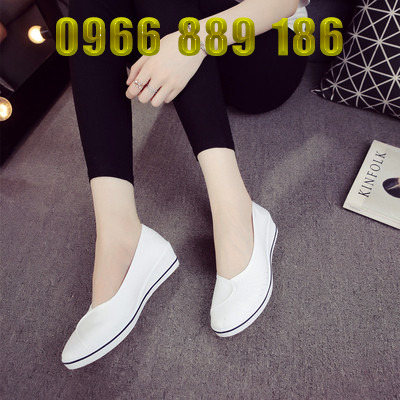 Một từ thương hiệu giày y tá nữ nêm trắng đế mềm gân bò đáy giày đẹp đáy phẳng khử mùi mùa hè thoáng khí giày nhỏ màu trắng